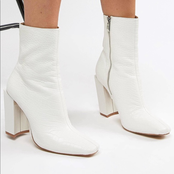 white square toe boots